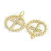 Brass Micro Pave Clear Cubic Zirconia Pendants KK-S386-22G-2