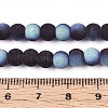Frosted Transparent Glass Beads Strands GLAA-T032-T6mm-MBB03-4