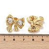 Bowknot 304 Stainless Steel Glass Stud Earrings EJEW-M105-02G-5