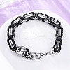 201 Stainless Steel Byzantine Chain Bracelets BJEW-B078-160P-1
