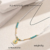 Bohemian Style Brass & Glass Seed Beaded Fish Pendant Necklace for Women Vacation Party PS4119-4-2