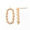 Brass Clear Micro Pave Cubic Zirconia Stud Earrings KK-N232-193-NF-4