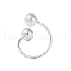 Non-Tarnish 304 Stainless Steel Round Open Cuff Rings RJEW-S418-06P-3
