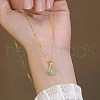 Lucky Bag Brass with Glass Imitation Jade Pendant Necklaces for Women FS-WG73FC0-01-4
