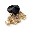 Real 18K Gold Plated Rack Plating Brass Micro Pave Cubic Zirconia Pendants KK-C015-31G-14-2