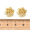 6-Petal Flower Brass Micro Pave Clear Cubic Zirconia Bead Caps KK-V008-32G-3