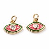 Brass Micro Pave Clear Cubic Zirconia Charms KK-C100-15G-C01-2