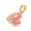 Brass Enamel Pendants KK-U068-01G-01-2
