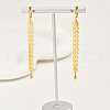 Fashionable Retro Brass Leaf Tassel Hoop Earrings NP2423-3