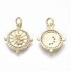 Brass Micro Pave Clear Cubic Zirconia Pendants KK-S356-033G-NF-2