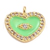 Golden Plated Brass Micro Pave Clear Cubic Zirconia Charms ZIRC-L097-033-G-2