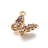 Brass Micro Pave Cubic Zirconia Pendants KK-D312-03G-2