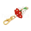 4Pcs 4 Colors Bouquet Handmade Glass Seed Beaded & Acrylic Pendants Decorations HJEW-MZ00269-6
