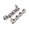 Rack Plating Platinum Tone Brass Cubic Zirconia/Glass Studs Earrings for Women EJEW-H310-01P-3