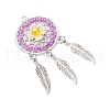 Handmade Glass Seed Beads Pendants PALLOY-MZ00766-01-3