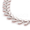 Enamel Wheat Link Chain Necklace NJEW-P220-02P-04-3