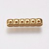 Brass Micro Pave Cubic Zirconia Spacer Bars KK-I614-038B-G-2