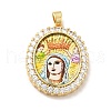 Brass Micro Pave Cubic Zirconia Pendants ZIRC-E006-03G-2