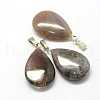 Teardrop Natural Indian Agate Pendants G-Q368-02-2