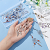  20Pcs 2 Style Woven Net/Web with Feather Alloy Pendant Decoration HJEW-NB0001-92-3