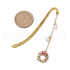 10Pcs 10 Styles Christmas Theme Alloy Enamel Pendant Bookmarks AJEW-JK00339-3