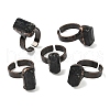 Natural Black Tourmaline Rings RJEW-B122-03R-4