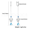 S925 Sterling Silver Cubic Zirconia Crown with Teardrop Tassel Hoop Earrings VN4471-2