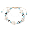 Synthetic Turquoise Beads Braided Bracelets for Men Women BJEW-JB11993-01-2