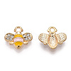 Golden Plated Alloy Enamel Charms ENAM-G212-18G-04-1