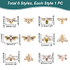 WADORN 6Pcs 6 Style Bees Enamel Pin with Imitation Pearl Beaded JEWB-WR0001-03-2