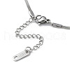 304 Stainless Steel Bowknot Pendant Necklace NJEW-Z028-02P-3