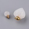 Faceted Natural Quartz Crystal Openable Perfume Bottle Pendants G-P435-A-04G-3