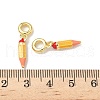 Brass Gold Enamel Pencil European Dangle Charms KK-K293-74G-3