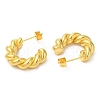 Ion Plating(IP) 304 Stainless Steel Rope Chains Shape Stud Earrings EJEW-B026-04G-2