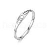 Hollow Moon Phase 304 Stainless Steel Finger Rings FS-WG454BE-03-2