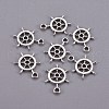Tibetan Style Alloy Helm Pendants TIBEP-16625-AS-NR-2