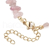 Dyed Natural Quartz Chip & Glass Beaded Anklets AJEW-AN00682-01-4