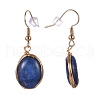 Wire Wrapped Natural Lapis Lazuli Dangle Earrings EJEW-JE04283-03-2