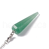 Natural Green Aventurine Hexagonal Pointed Cone Dowsing Pendulum Pendants G-G983-05P-03-4