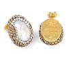 Mother's Day Jewellery Rack Plating Oval Brass With Rhinestone & Natural Pearl Handmade Indonesia Stud Earrings EJEW-U010-04B-G-2