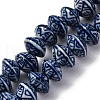 Handmade Blue and White Porcelain Beads Strands PORC-I027-09-1