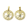 Rack Plating Brass Micro Pave Cubic Zirconia Pendants KK-R157-13A-G-1