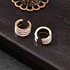 Brass Stripe C-Shaped Cuff Earrings EJEW-D321-03G-4