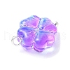 7Pcs 7 Colors Transparent Spray Painted Glass Charms PALLOY-JF03518-03-4