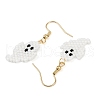 Halloween Theme Ghost Handmade Glass Seed Beaded Dangle Earrings EJEW-MZ00478-5
