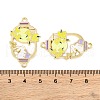Rack Plating Alloy Enamel Oval Connector Charms FIND-M020-07G-02-3