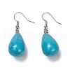 Synthetic Turquoise Dangle Earrings X-EJEW-P143-C17-1