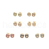 Cubic Zirconia Bear Stud Earrings EJEW-C059-03G-1
