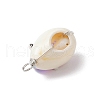 Natural Cowrie Shell & Transparent Acrylic Angel Pendants PALLOY-JF03815-02-5