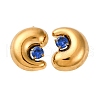 304 Stainless Steel Micro Pave Cubic Zirconia Stud Earrings EJEW-B138-01G-4